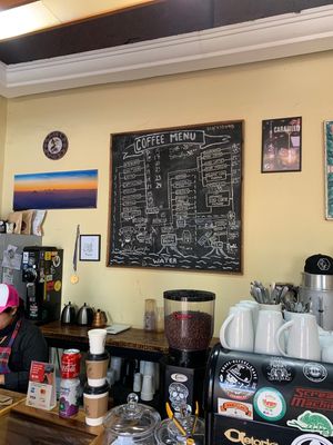 Coffee menu at Fat Cat Coffee House in Antigua