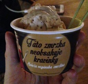 peanut butter and coconut icecream at Mondieu - Panska in Bratislava