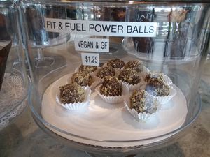 Vegan power balls at Fit & Fuel Bicycle Cafe in Naples
