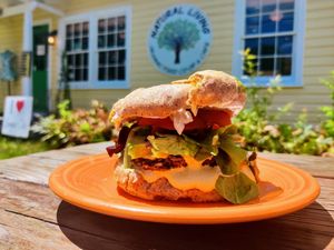 Our Newly Added Vegan "Tex Mex Burger" is already a popular favorite at Natural Living Food Co-op and Cafe in League City
