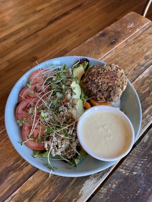 Vegan Love Your Liver Burger Unassembled   at Natural Living Food Co-op and Cafe in League City