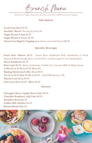 Mother's Day Vegan & Gluten Free Brunch Menu May 2024 at Natural Living Food Co-op and Cafe in League City