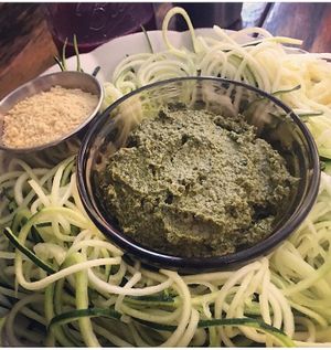 Zoodles and pesto  at Natural Living Food Co-op and Cafe in League City