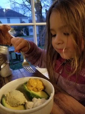 Avocado bowl with all nut cheeses at Natural Living Food Co-op and Cafe in League City