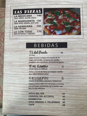 Menu, June 2022.   at La Ruta Vegana in Mazatlan