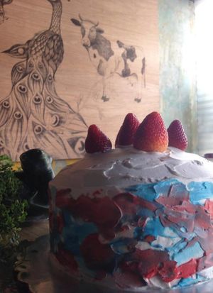 Vegan cake at La Ruta Vegana in Mazatlan