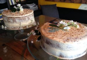 Almond and coconut cakes at La Ruta Vegana in Mazatlan