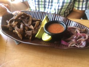 fajitas  at La Ruta Vegana in Mazatlan