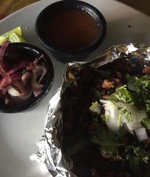 Baked potato at La Ruta Vegana in Mazatlan