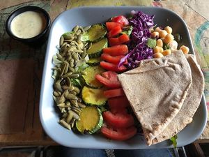 House salad at La Ruta Vegana in Mazatlan