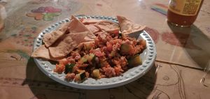 Ceviche with chips at La Ruta Vegana in Mazatlan