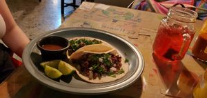 Carne de soya tacos at La Ruta Vegana in Mazatlan