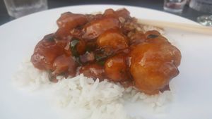 Gobi Manchurian (sweet and spicy fried cauliflower) at Inchin's Bamboo Garden in Cleveland