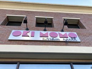 Sign at Oki Momo in San Luis Obispo