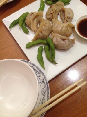 Dumplings with Edamame at Sampan in Frankfurt