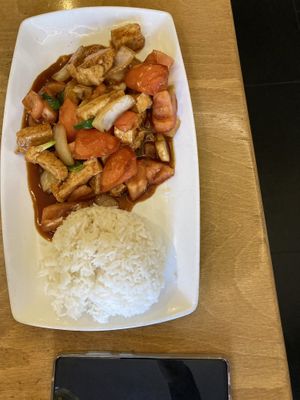 tofu with tomato   at Sampan in Frankfurt