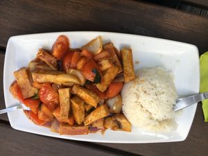Tofu dish at Sampan in Frankfurt