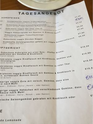 Daily Menu at Sampan in Frankfurt