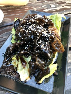 Chinese morels salad at Sampan in Frankfurt