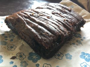 Healthy vegan brownie from avocado and banana  at FatCat in Pai