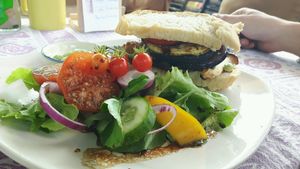 veg sandwich 120 baht at FatCat in Pai