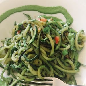 Zuchinni pasta with avo at Casbah in Siegburg