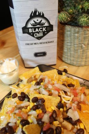Great nachos!! at Black Chili in Valencia
