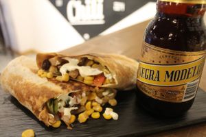 Burrito and Negra Modelo!! at Black Chili in Valencia