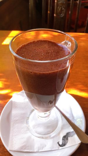 hot chocolate with oat milk at Retro in Gdansk