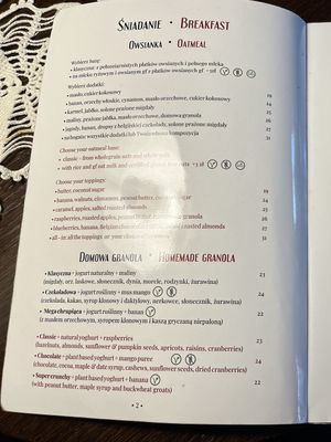 Menu 2  at Retro in Gdansk