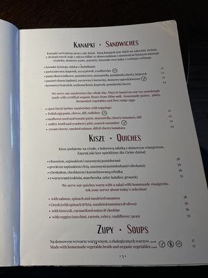 Menu 3  at Retro in Gdansk