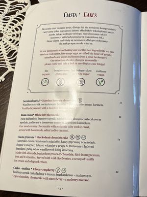 Menu 4  at Retro in Gdansk