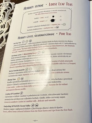 Menu 10  at Retro in Gdansk