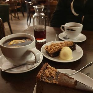 Delicious cakes with tea and speciality coffee at Retro in Gdansk