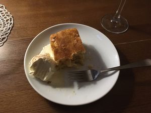 szarlotka apple pie with ice cream  at Retro in Gdansk