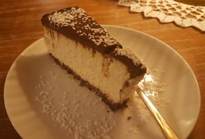 Chocolate bounty cake (excellent) at Retro in Gdansk