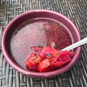 vegan borscht - delicious!!  at Food Art Company in Gdansk