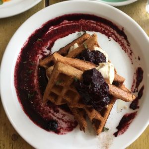 vegan waffles at Southsea Coffee - Admiral Square  in Portsmouth
