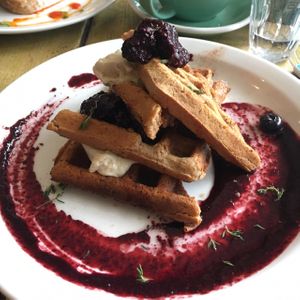 vegan waffles at Southsea Coffee - Admiral Square  in Portsmouth