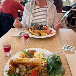 mix of stuff from buffet at daTerra - Baixa in Porto