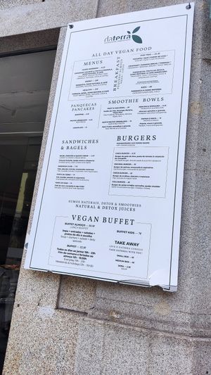 Menu June 18, 2023. Note: stops serving at 15:30 on weekend at daTerra - Baixa in Porto