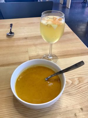 Delicious soup and sangria  at daTerra - Baixa in Porto