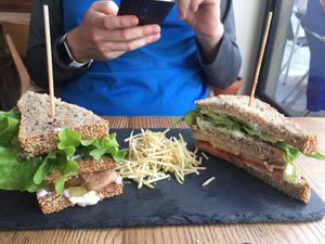 Super tasty tofu sandwich at daTerra - Baixa in Porto
