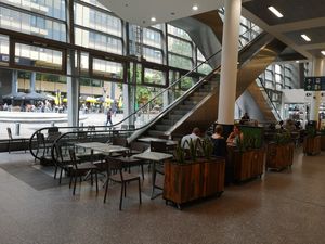 Seatings outside at EXKi - Midi in Brussels