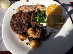 Some of the vegan options from the buffet. at Flor de Liz in Osasco