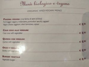 vegetarian menu  at Caffe & Caffe in Como