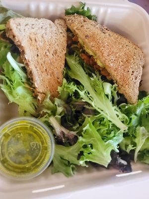 Vegan B.L.A.T. To go with the basil vinegarette #Veganuary at Morning Brew - Kailua in Kailua