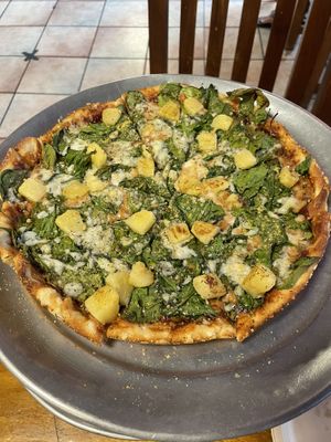 Vegan Custom White Pizza W/ BBQ sauce  at Big Kahuna's Pizza in Honolulu