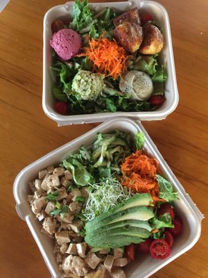 Delicious! Poke bowl and falafel bowl at Ai Love Nalo in Waimanalo