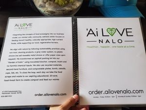Menu at Ai Love Nalo in Waimanalo